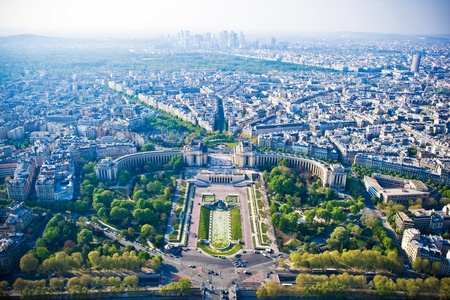 Apic cityscape of Paris from Eiffel towerの写真素材