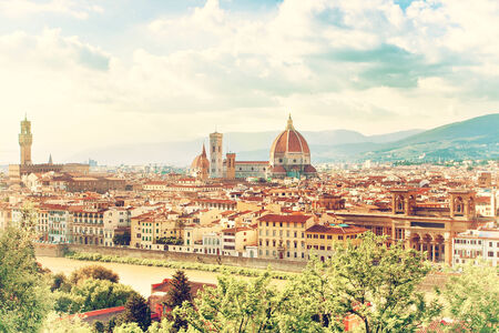 Beautiful Florence in vintage style, Italyの写真素材