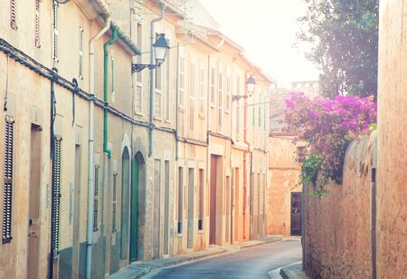 Spanish street in Mallorca, Spainの写真素材