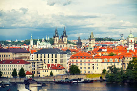 View to Old Town Square and Tyn church, Prague, Czech Republic