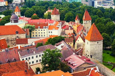 Wall in Tallinn Old town, Estoniaのeditorial素材