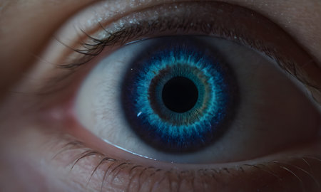 Gazing Into the Cosmic Eye reveals a universe within, colors and lights intertwining. AI Generatedの素材