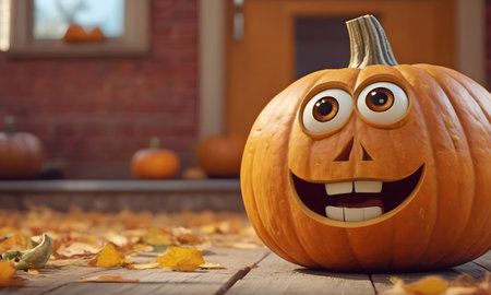 A plant based, Pumpkin character with arms and legs strolling down the street. Reminiscent of a Calabaza or Winter squash, this gourd like creature embodies natural foods and artの素材