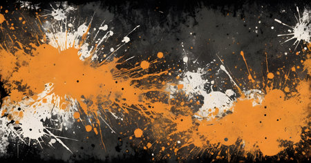 A tumult of colors collides on canvas, creating a raw and edgy visual feast in an abstract expressionist style. AI generationの素材