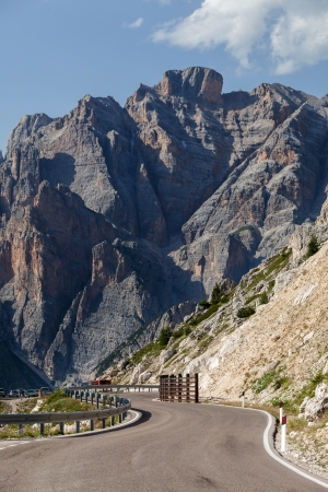 Road on the the pass Valparola - Italy の写真素材