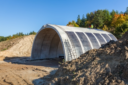 Tunnel for metropolitan railway construction - Gdansk, Poland の写真素材