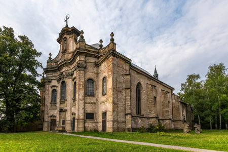 Abandoned historic Gothic church in the Czech Republicの写真素材