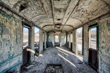 The interior of an abandoned railway wagon