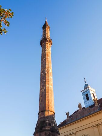 Eger minaret is a popular attraction for tourist in Eger - Hungaryの写真素材