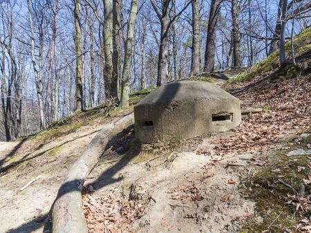 Bunker from World War II on Baltic Sea shoreの写真素材