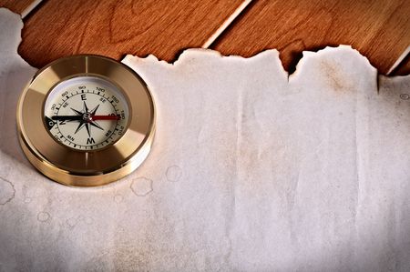 old paper and compassの写真素材