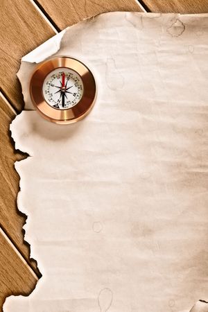 old paper and compassの写真素材