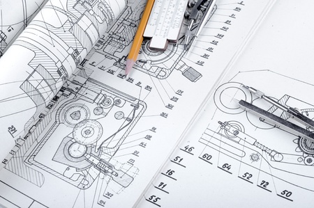 indastrial drawing detail and several drawing   toolsの写真素材