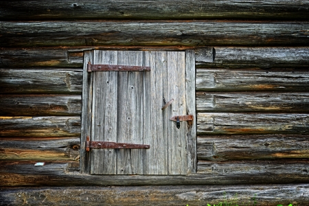 ancient wooden windowの写真素材