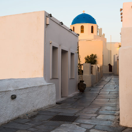 the famous blue and white city Oia,Santoriniの写真素材