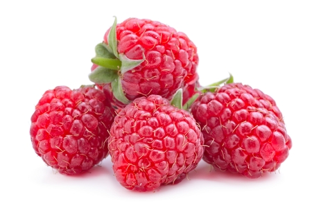 Sweet raspberry isolated on whiteの写真素材