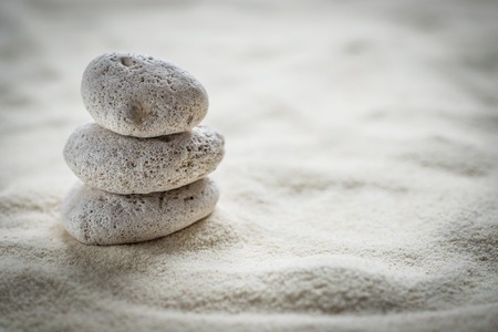 zen  stones  on the sandの写真素材