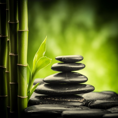 zen stones and bambooの写真素材