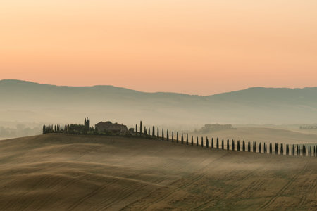 Beautiful summer landscape of Tuscany, Italy.のeditorial素材