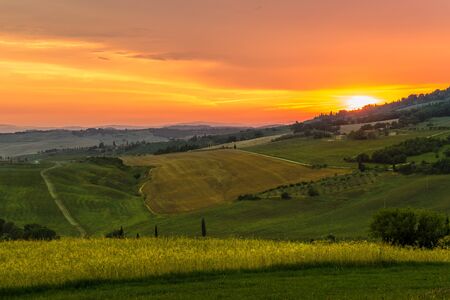Beautiful summer landscape of Tuscany, Italy.の写真素材