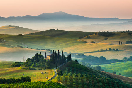 Beautiful summer landscape of Tuscany, Italy.のeditorial素材