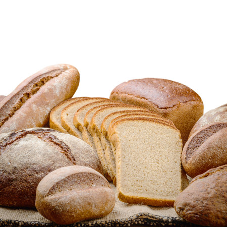 fresh bread  and wheat on the wooden