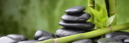 spa concept with zen basalt stonesの写真素材