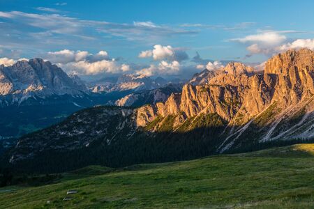 sunset at the Dolomites Alps.Italyの写真素材