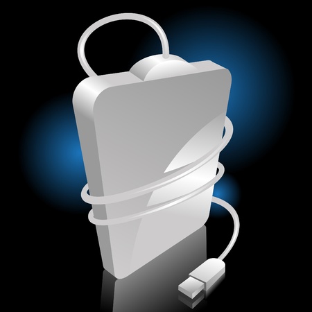 iconic vector illustration of a white portable hard discのイラスト素材