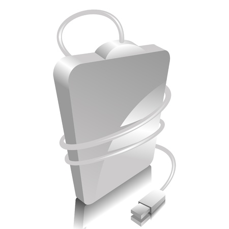 iconic vector illustration of a white portable hard discのイラスト素材
