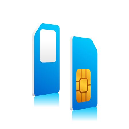 blue mobile sim cardのイラスト素材