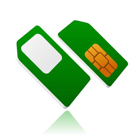 green sim cardのイラスト素材