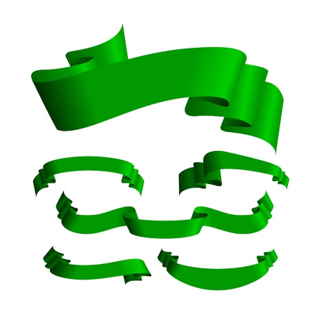 a set of six green bannersのイラスト素材