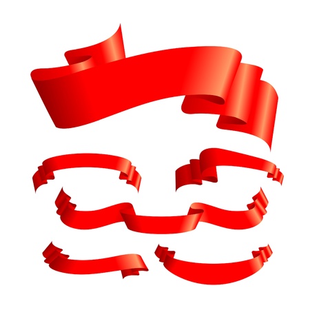 a set of six red bannersのイラスト素材