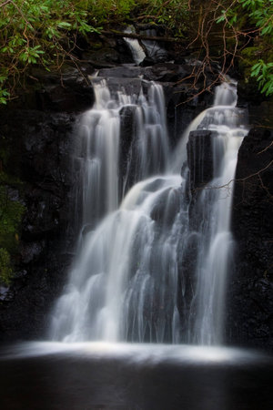 Waterfall near Dunvagan castle on the Isle of Skye