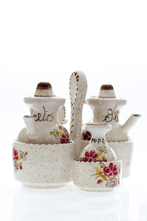 Condiment salt and pepper set.の写真素材