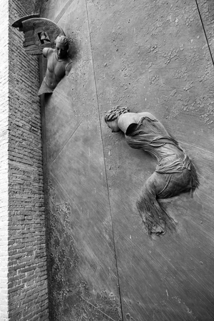 Emboss on church wallの写真素材