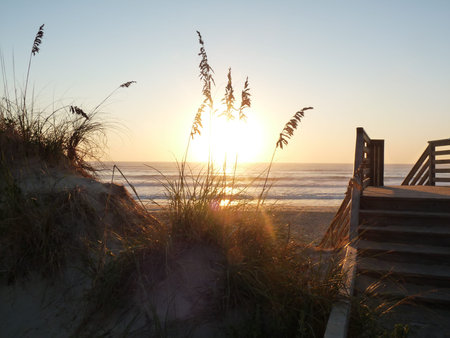 Beach Sunrise in OBXの写真素材