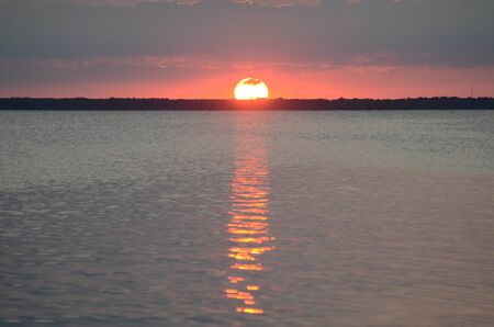 Sunset in Duck, NCの写真素材