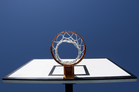 Basketball Hoop with Blue skyの写真素材