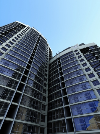 Large buildings with sky background, 3D Model , 300 D.P.I の写真素材