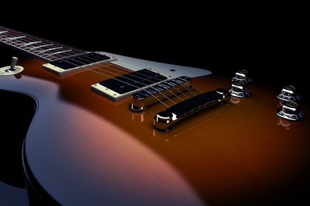 Electric guitar isolated on a black background, 300 D.P.I の写真素材