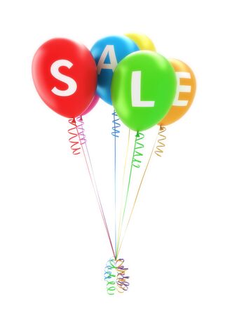 Balloon's spelling sale for advertisement of a big sale event or promotion on a white background の写真素材