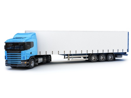 Commercial large truck with room for copy space on a white backgroundの写真素材
