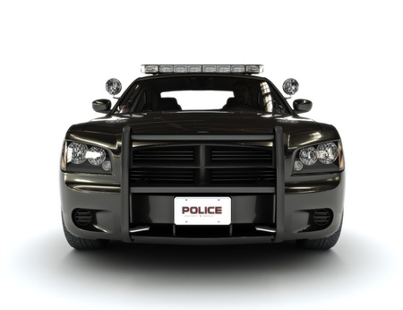 Police car on a whie backgroundの写真素材