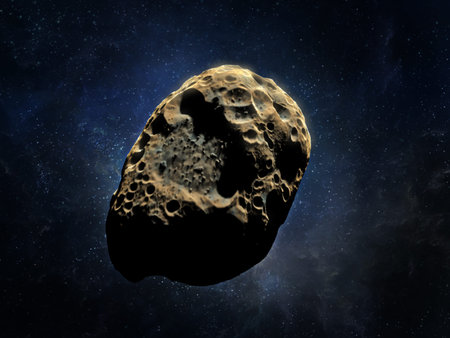 3D rendering of an asteroid