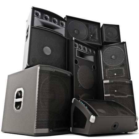 Group of speakers ,Powerful ,loud or abused concept. 3d rendering illustrationの写真素材