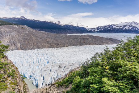Hiking north of Glacier Greyの写真素材