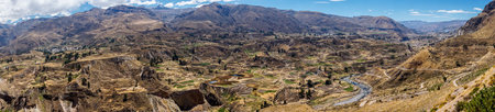 Panoramic view of teraces built by pre-inca society