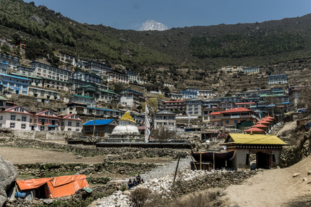Day 2 of EBC Trek:  Namche Bazaarのeditorial素材